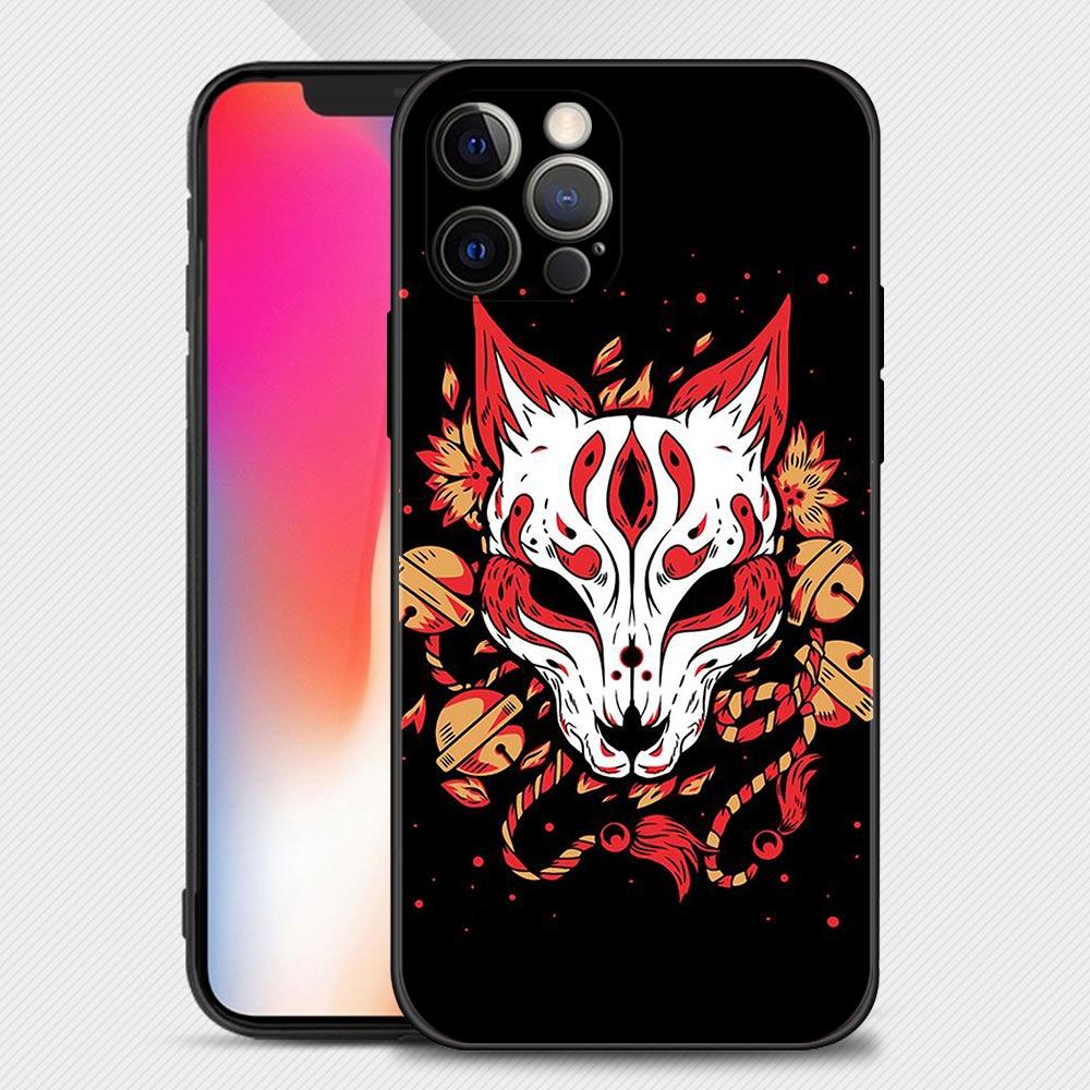 Japan Samurai Oni Mask Case For Apple iPhone 14 13 12 11 Pro Max Mini XS Max XR X 7 8 6 6S Plus Phone Shell Capa