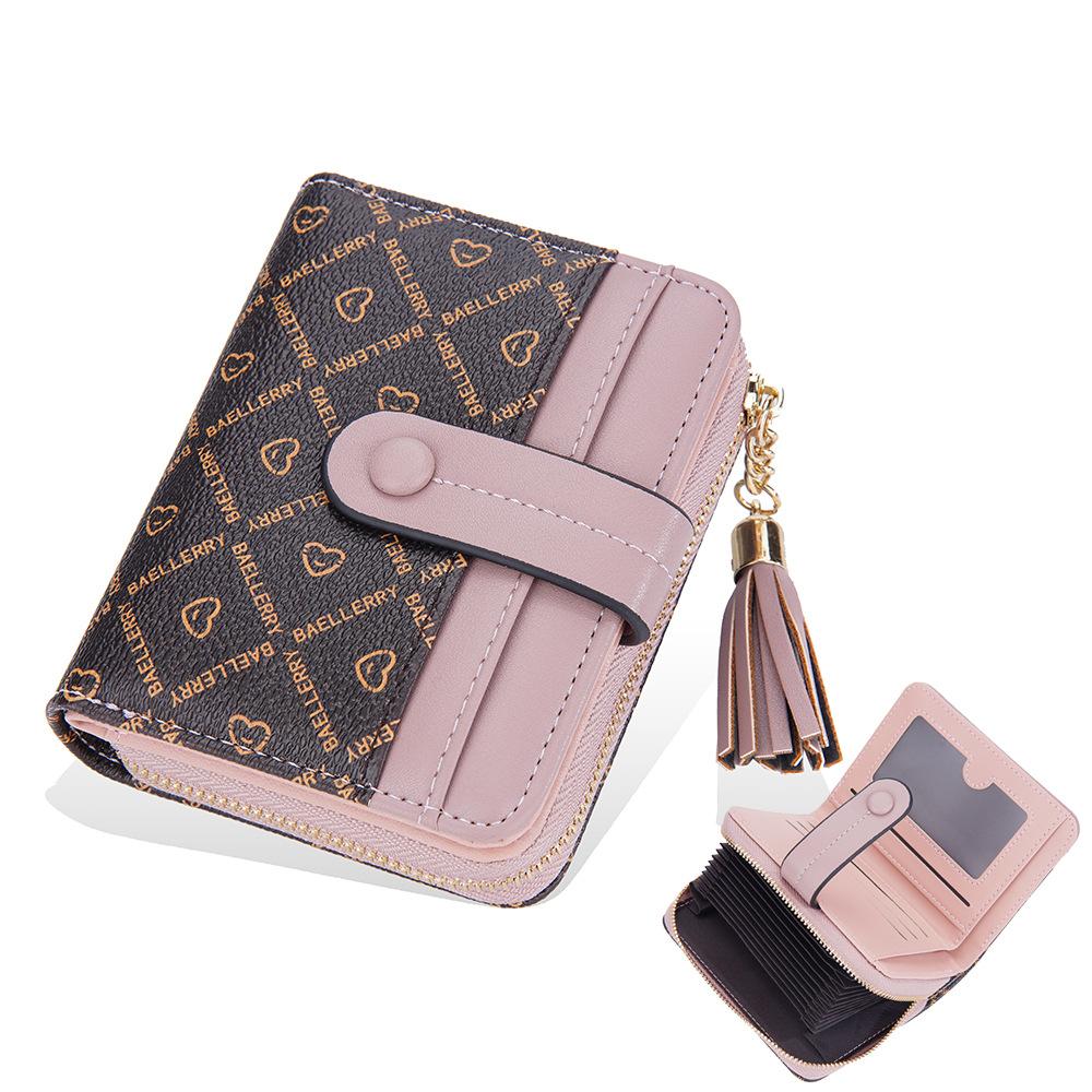 

Женский короткий кошелек, клетчатый кошелек с принтом в стиле пэчворк, несколько отделений для карт, бумажник с застежкой-молнией, кошелек для монет из искусственной кожи, держатель для карт лаванда розовый