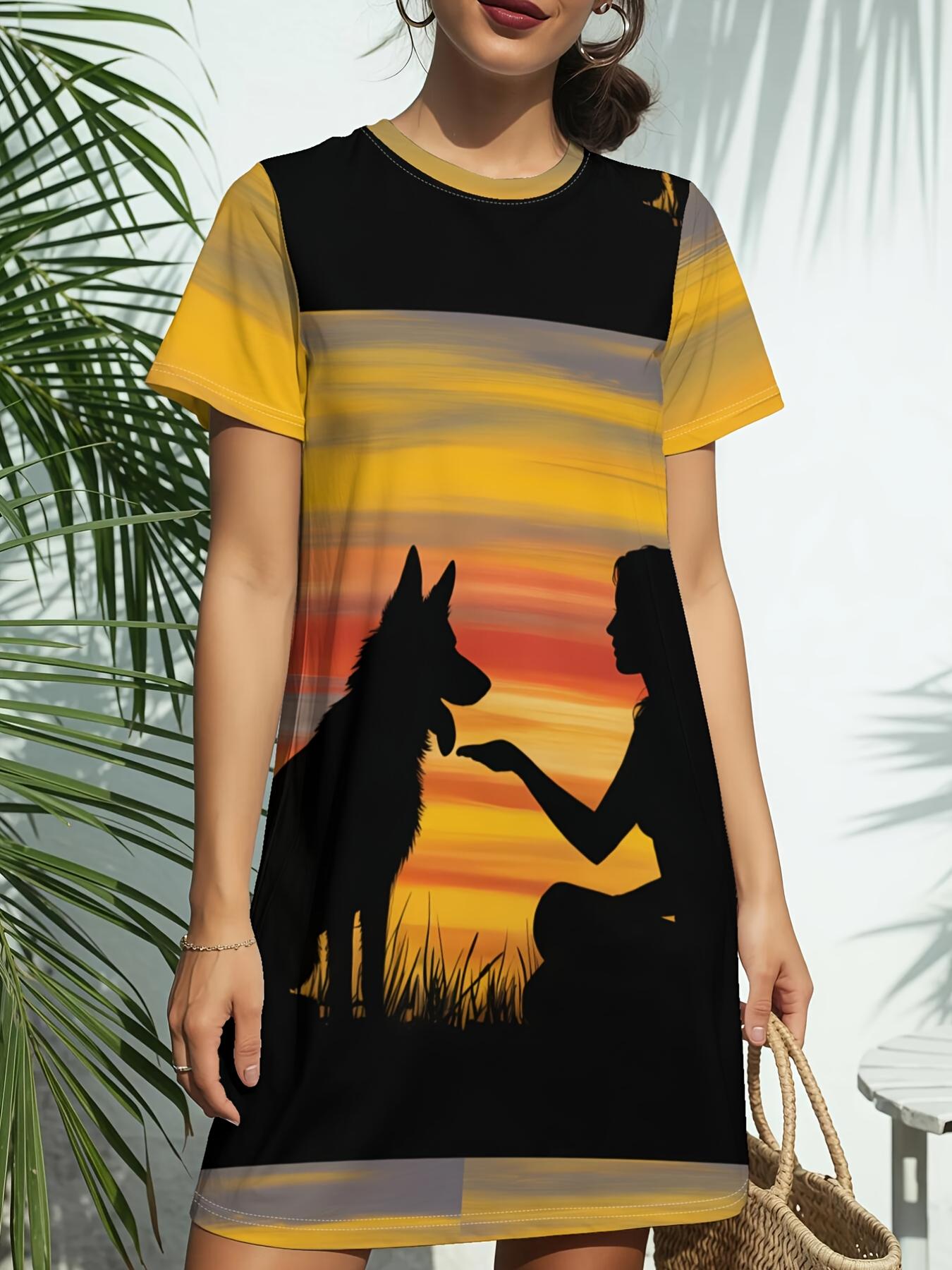 

Women s Short Sleeve T-Shirt Dress - Crew Neck -Line Dress with T-Shirt Top ;. Casual Spring Summer Outfits. Versatile Blouse Style Dress Suitabl or 4XL дубильна кора