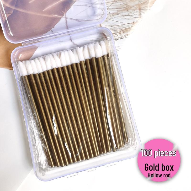 50/100-Pack Boxed Disposable Flocked Lip Brush Wands - Portable Lip Gloss, Lipstick, Lip Liner, & Lip Mask Brushes