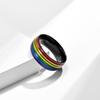 Rainbow Element Titanium Steel Ring Niche and Personalized Stainless Steel
