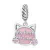Bracciale Everlove in Argento Sterling s925 con Smalto Colorato a Forma di Zampa con Perline di Gatto e Cane