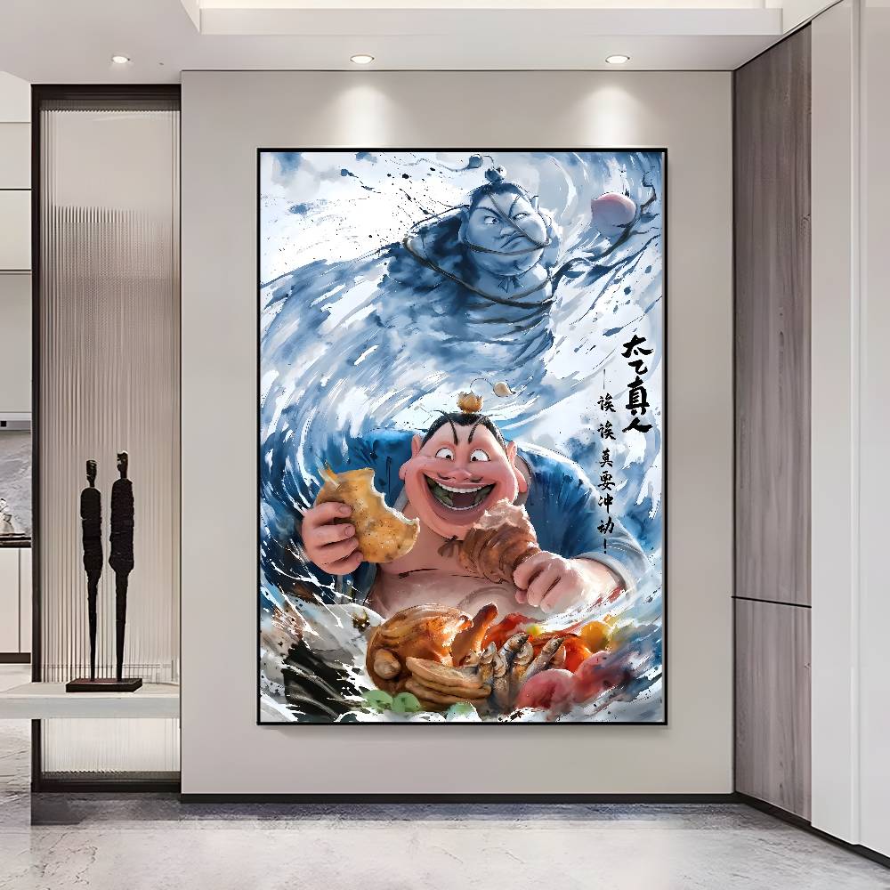 Chinese Anim Nezha Poster HD Posters Self Adhesive Waterproof Ideal for Living Room Bedroom Bar Decoration