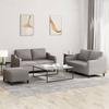 3 Piece Sofa Set with Cushions Taupe Fabric