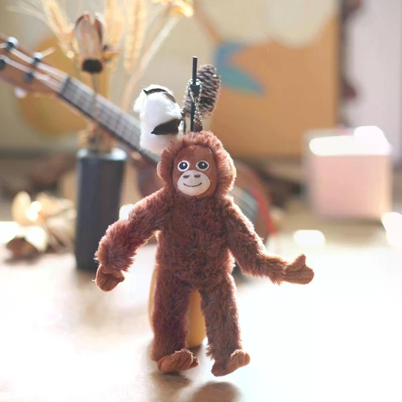 Cute Cartoon Gorilla Plush Keychain Stuffed Monkey Doll Pendant for Kids Ideal Gift for Backpacks And Car Bags Decor