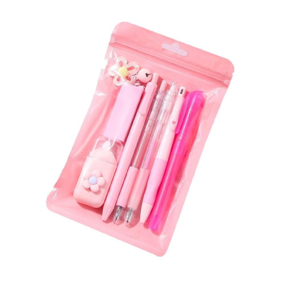 Durable 8-in-1 Stationery Set Macaron Color Gel Pen Eraser Students Gift