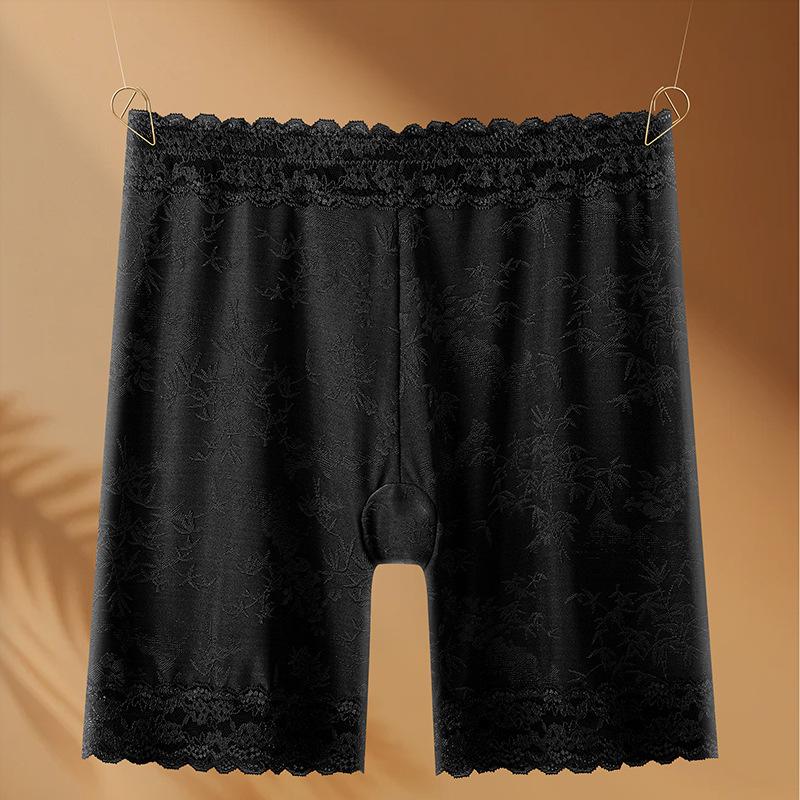Plus Large Size Female Spring and Summer Lace Anti Wear High Waist Safety Leggings