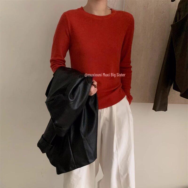 Korean-Style Ribbed Halter Knit Vest for Women - Petite Autumn Layering Top