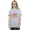 DC Comics Womens/Ladies Shazam Retro Circle Distressed Cotton Boyfriend T-Shirt