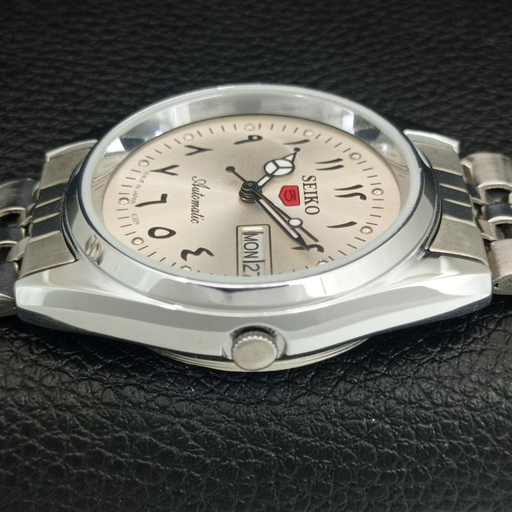 REFURBISHED SEIKO 5 AUTOMATIC 6309A JAPAN MENS VINTAGE SILVER WATCH a442428-4