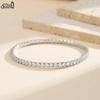 EFFIE QUEEN Stainless Steel 18k Gold Round Cut Zirconia Tennis Chain Bracelet Simple Jewelry for Women Wedding Party Gift STKB14