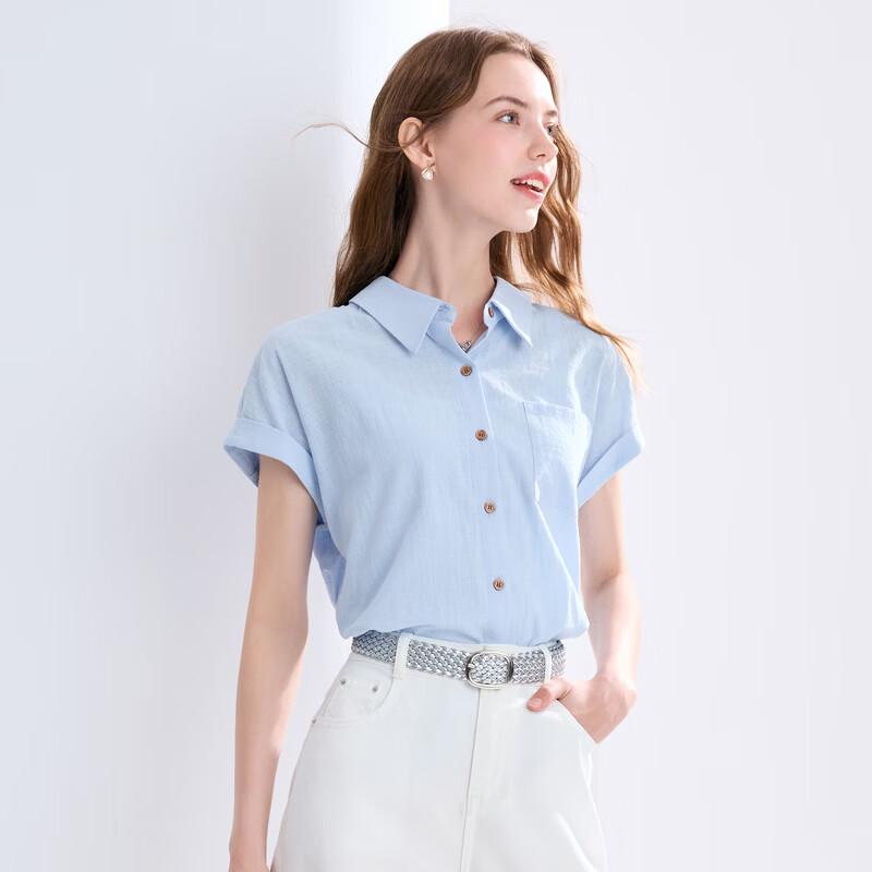 Betu Women's Retro Button Short Sleeve Shirt