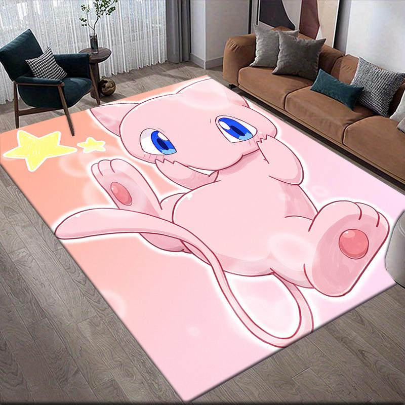 mew2 Square Area Rug, Non-Slip Floor Mat for Living Room, Perfect Gift for Mewtwo Fans.chl