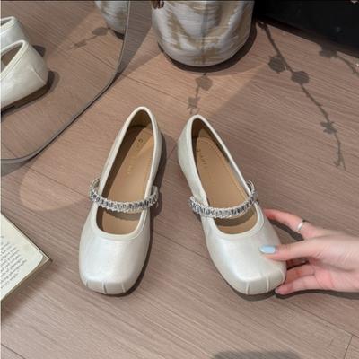2025 neuer Stil Jane Schuhe Quadratische Zehenpartie rutschfeste Slipper für Damen Große Größe formelle Damenschuhe für Bankette