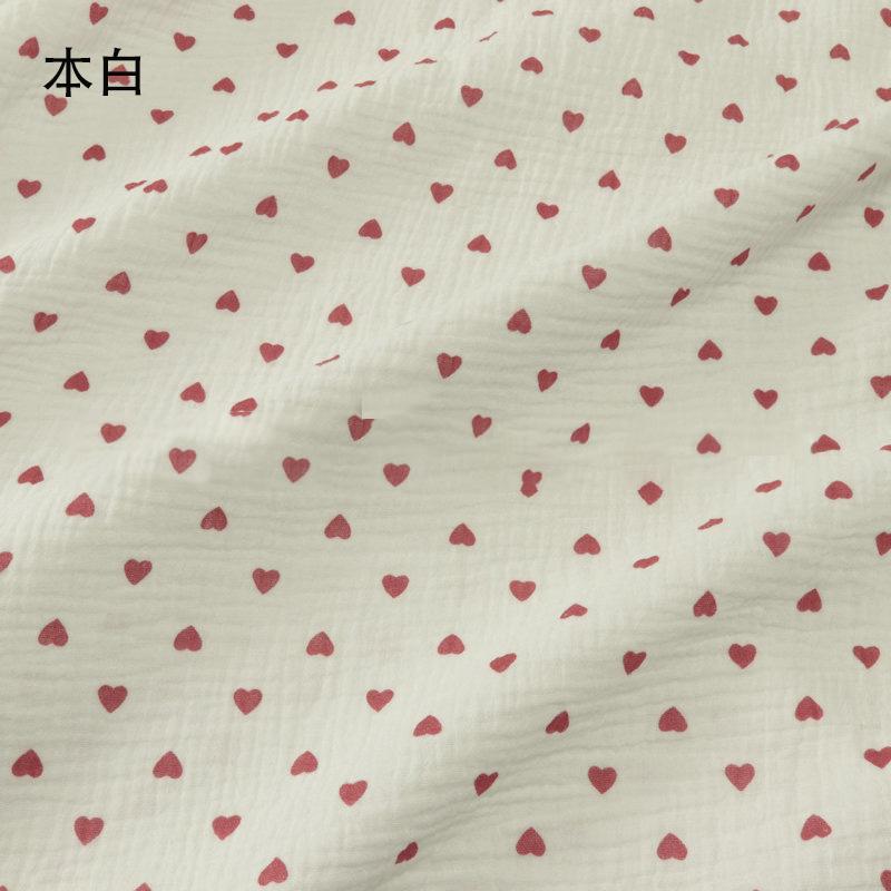 15 Colour Soft Heart Print Cotton Sewing Fabric Crepe Double Layer Gauze Cloth Cotton Skirt Pajama Cotton Fabric 100x135cm