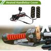 Heated Motorcycle Hand Grips Cover 20-90V Handlebar Cover 6 Gear Adjustable Temperature with Memory Function Metal Heating Film Cloth Black 1 Set