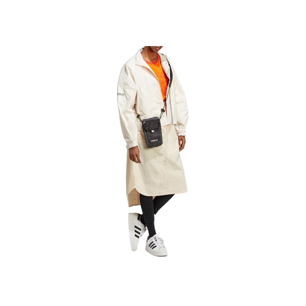 adidas Originals Trifoglio Solido Collo Alto Zip Intera Giacca Maniche Lunghe Donna Giacche Bianco IC5446
