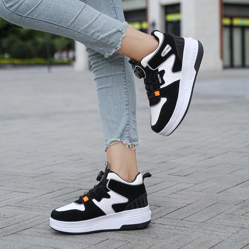 31-42 Boys Roller Skates Shoes Removable Flat Shoes Girls Roller Skates Sneakers for Kids