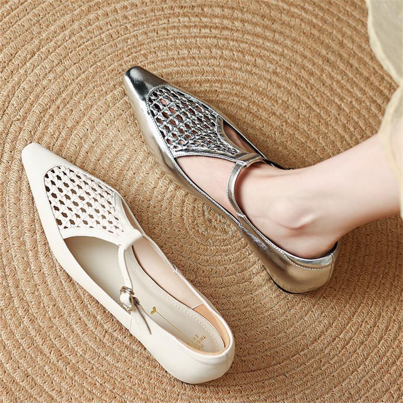 Fashion New Spring/Summer Women Pumps Shoes for Women Fashion Hollow Out Square Toe Shoes Mary Jane Shoes Women Internal Elevation