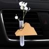 Car Air Outlet Decoration Artistic Flower Arranger Holder Universal Simple Installation Tube Vases with Magnet Stand Auto Interior Decor Accessory