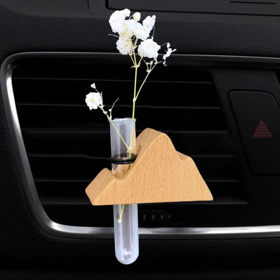 Car Air Outlet Decoration Artistic Flower Arranger Holder Universal Simple Installation Tube Vases with Magnet Stand Auto Interior Decor Accessory