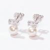 14k Eden Freshwater Pearl Earrings (Lab Diamond)