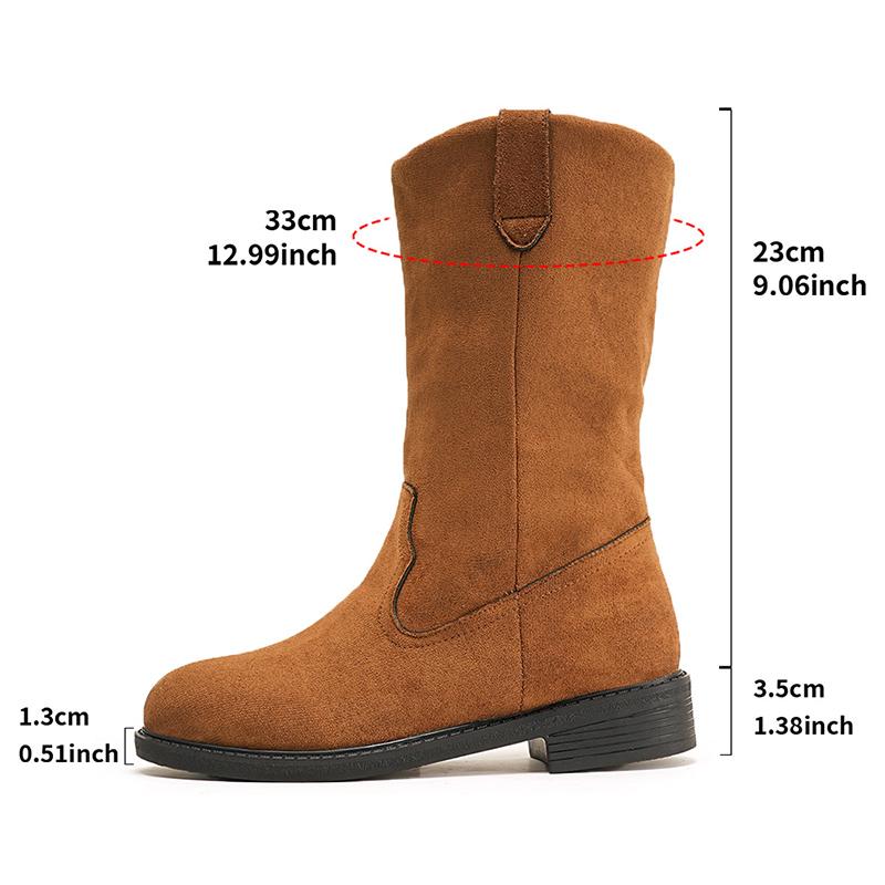 

Осенне-зимние теплые плюшевые полусапоги для женщин, мягкие флоковые слипоны, хлопковая подкладка, удобные на низком каблуке, зимние сапоги, большие размеры 42