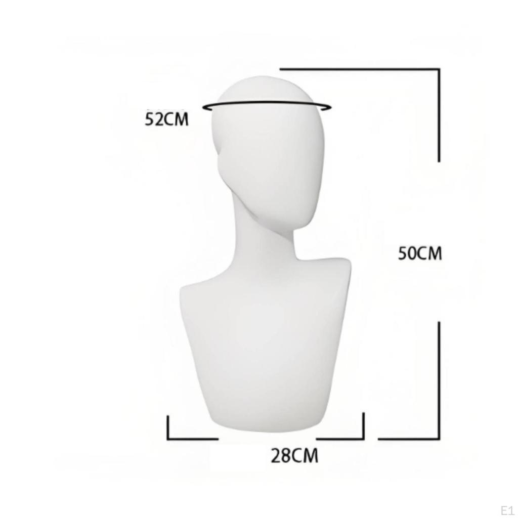 Mannequin Head with Shoulders Glossy Hairpiece Display Smooth Stand Bust for Hair