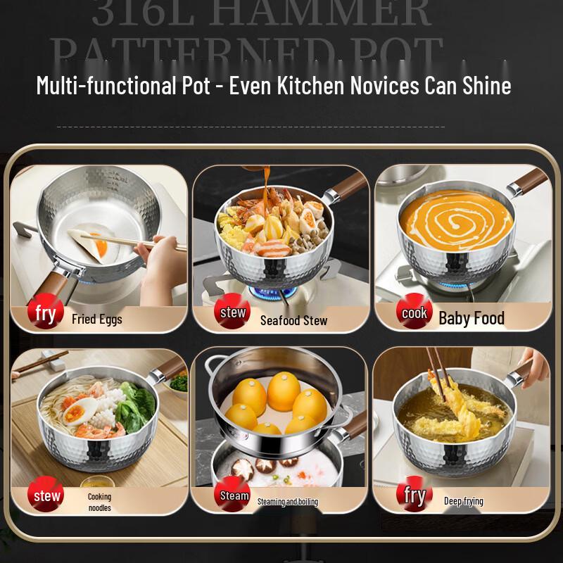 GOWKE 316L Thickened Non-Stick Yukihira Pot