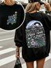 Women Lightweight Fall Long Sleeve T-Shirt, Mountain Floral It Is Well With My Soul Print, Gothic Halloween Back To School Vacation Tops