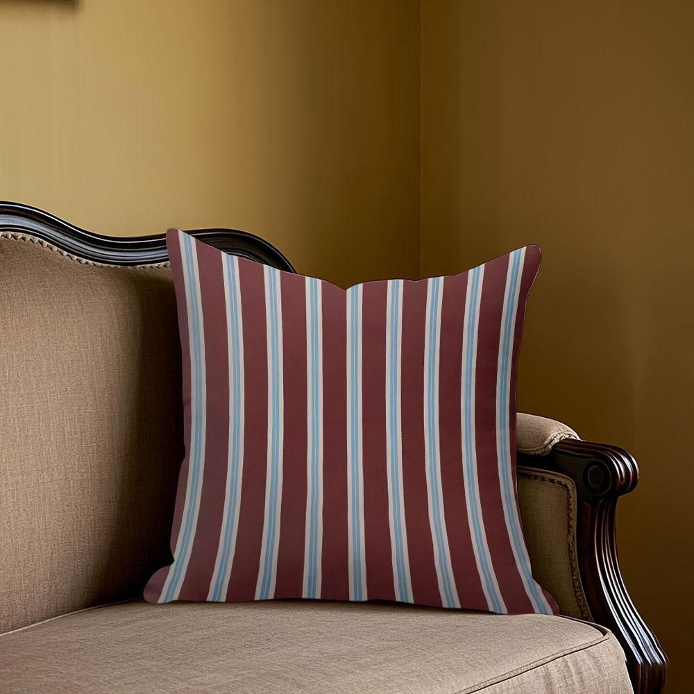 Bordeaux Rode Streep Vierkante Jacquard Kussenhoes voor Bank Kantoor Lendenkussenhoes Decoratieve Kussenhoes voor Thuis 40x40cm brown