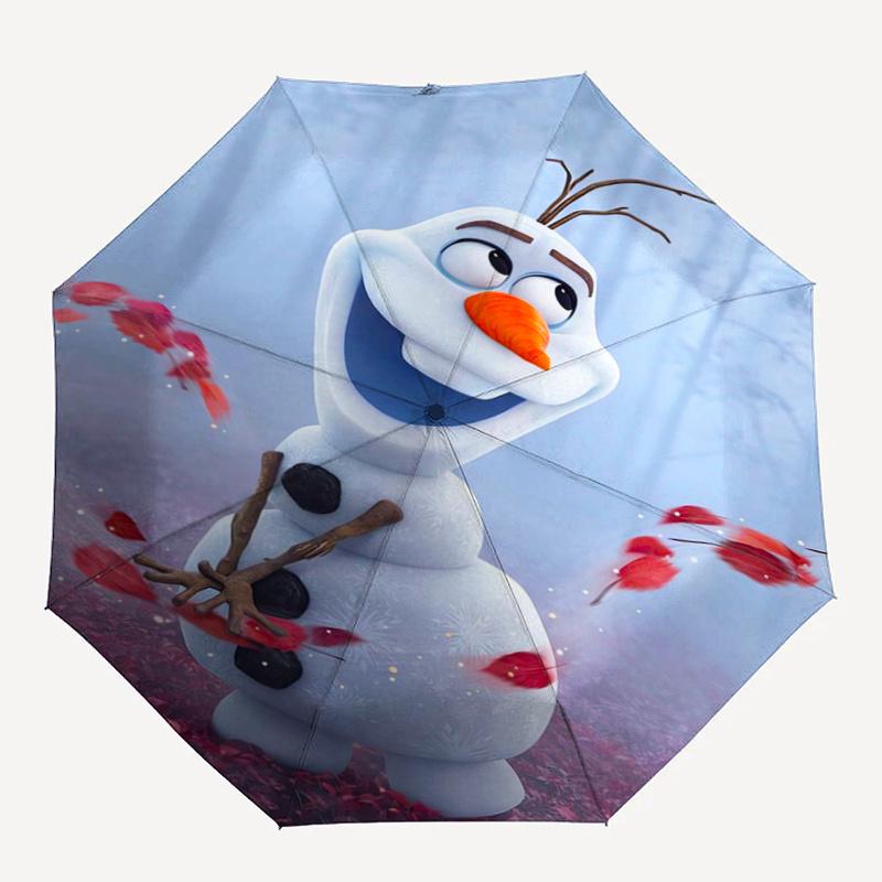1pc Frozen II Olaf Snowman Cartoon Umbrella, Portable 3-Fold Compact Umbrella, Suitable for Camping, Hiking and Travel, Ideal Easter Birthda