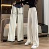 2025 New Fleece-Lined Thick Wide-Leg Straight Pants - Plus Size, Slimming, Casual Sportswear for Autumn/Winter