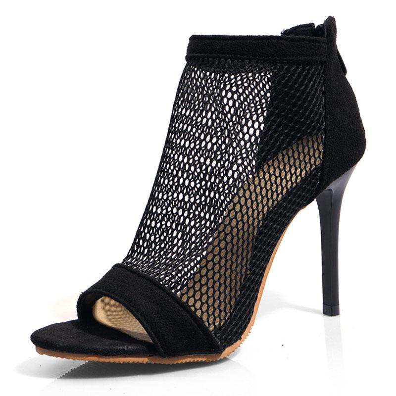 mesh booties closed toe