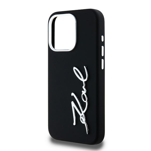 Etui do iPhone 15 Pro Karl Lagerfeld Silicone Metal Logo Czarne
