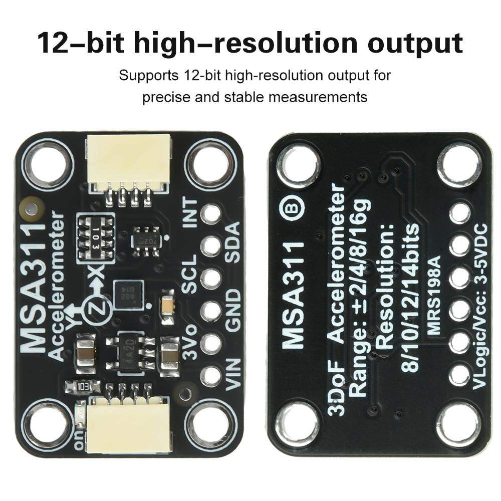 MSA311 Triaxial Accelerometer Compatible with STEMMA QT/For Qwiic low power consumption 3-axis Acceleration Sensor Module DC3-5V