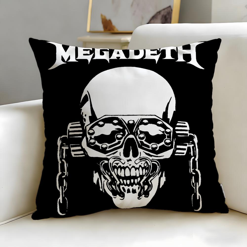 classic band Megadeth Cushion Cover Soft EasyWash Pillow Case Versatile for Couch Bed Travel and Office