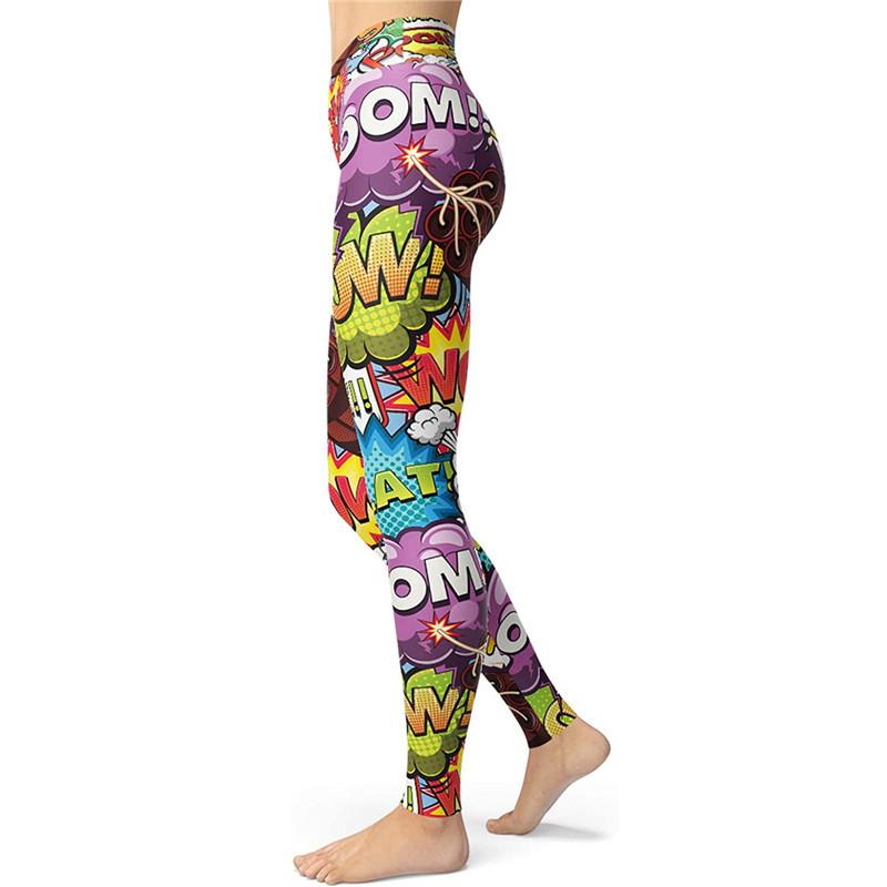 Yoga Clothing Fitness Women Cartoon Printing Peach Buttocks High Waisted Hip Lifting Yoga Trousers Hip Lifting Trousers Women's Bottoms