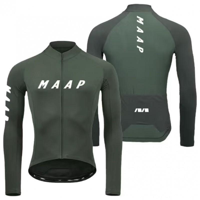MAAP Cycling Jersey Long Sleeve Performance Top Road Bike Riding Breathable Quick-Dry Ice Silk Fabric Unisex