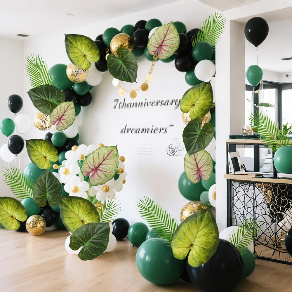 1Pc/3Pcs Artificial Tropical Leaves Large Green Leaf Fake Palm Leaves for Hawaiian Luau Wedding Birthday Party Decoration