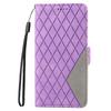 For Xiaomi Redmi 12 4G Splicing Leather Anti-drop Cover Rhombus Imprinted Wallet Stand Phone Case