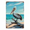 Vintage Pelican Metal Wall Art Sign Retro Decor for Bedroom Living Room