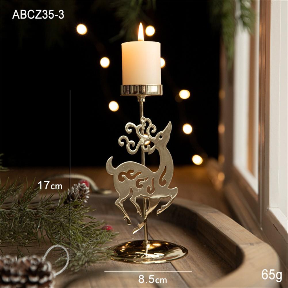Festive Candle Holder Christmas Candle Holders Gold Color Versatile Use