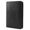 Chanel COCO Mark Name Card Holder Card Case Black Caviar Skin Women Used