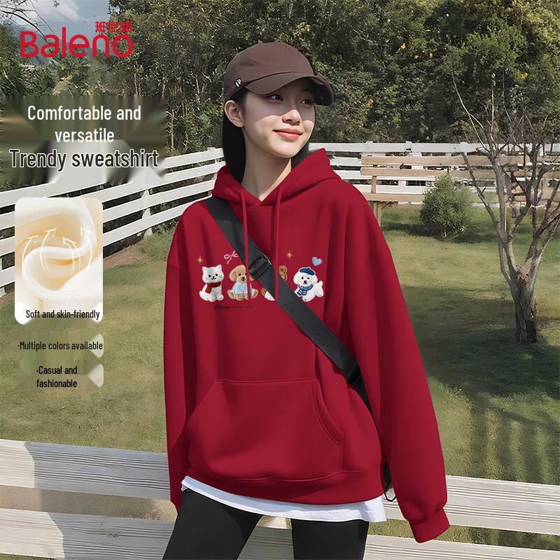 Baleno Women's Basic Hooded Pullover Sweatshirt with Cute Animal Print