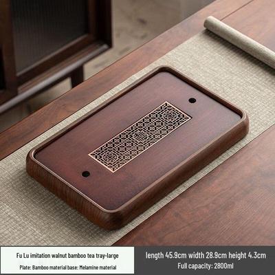 Small Household Melamine Tea Tray with Drainage and Storage