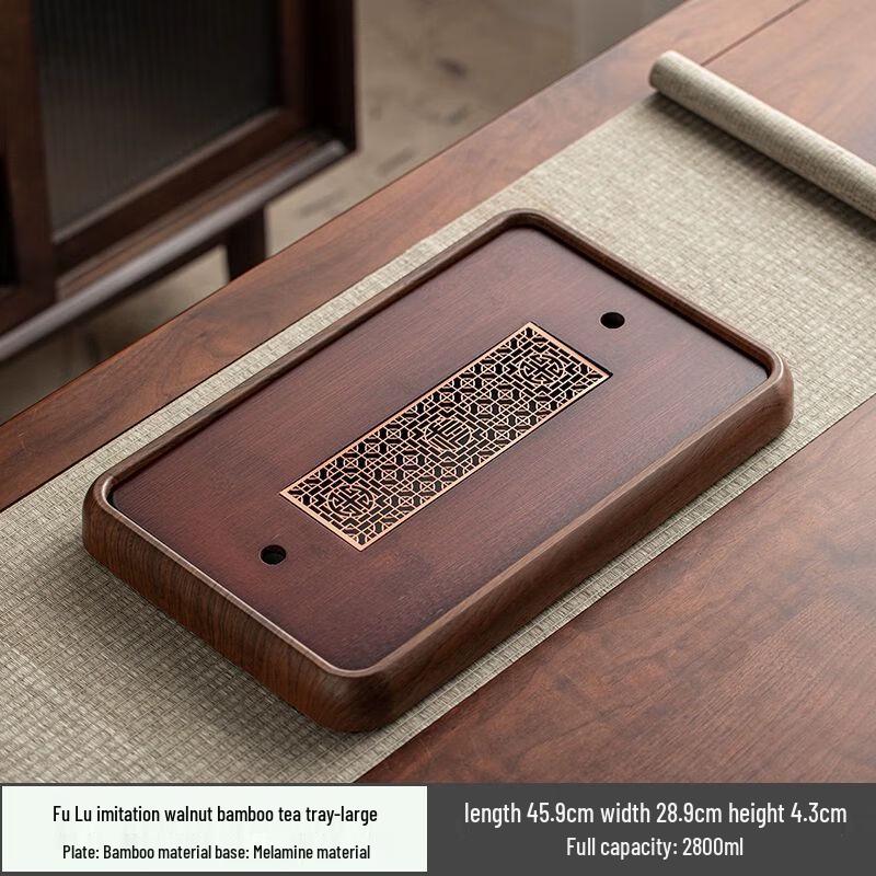

Melamine Rectangular Tea Tray with Drainage