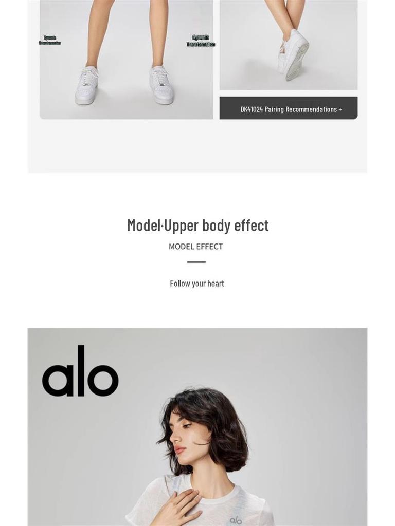 ALO Yoga Noord-Amerika Korte Mouw Mesh Losse Pasvorm Yoga Shirt.