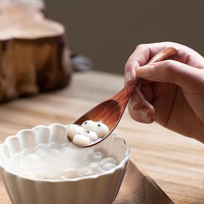 5Pcs Smooth Polished Rice Spoons Long Handle Dessert Spoons Multipurpose Cooking Spoons Eating