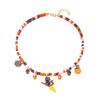 Festive Halloweens Necklace Featuring Spiders Designs Alloy Chain With Crystals Embellishments for Costume Accessories